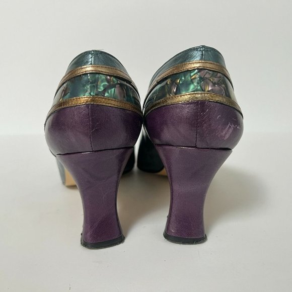 Vintage Margaret Jerrold Colorblock Pumps Heels Shoes Leather Spain Size 9 M - Picture 6 of 9